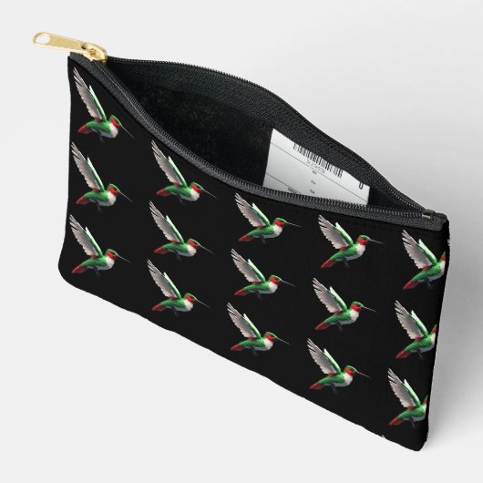 Pochette À Accessoires Colibri vert (Ouvrir)