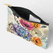Pochette À Accessoires Collage d'art multimédia botanique vibrant (Ouvrir)