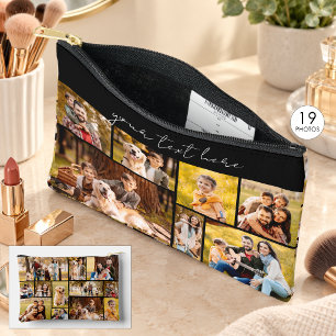 Pochette À Accessoires Collage de photos personnalisé avec 19 images