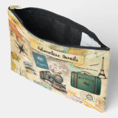 Pochette À Accessoires Collage Vintage voyage grand (Ouvrir)