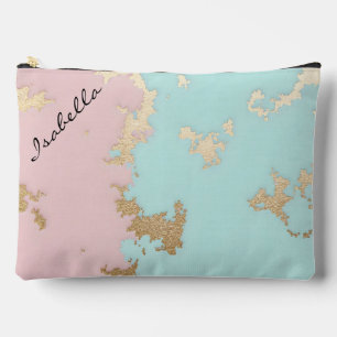 Pochette À Accessoires Collection Luxe Rose Pâle Menthe Or Populaire