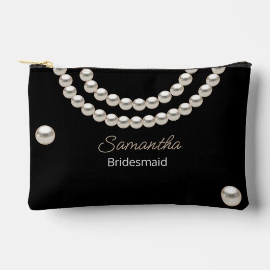 Pochette À Accessoires Collier de perle noire (Recto)