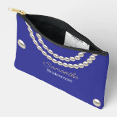 Pochette À Accessoires Collier Pearl bleu électrique (Ouvrir)