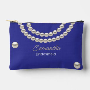 Pochette À Accessoires Collier Pearl bleu électrique