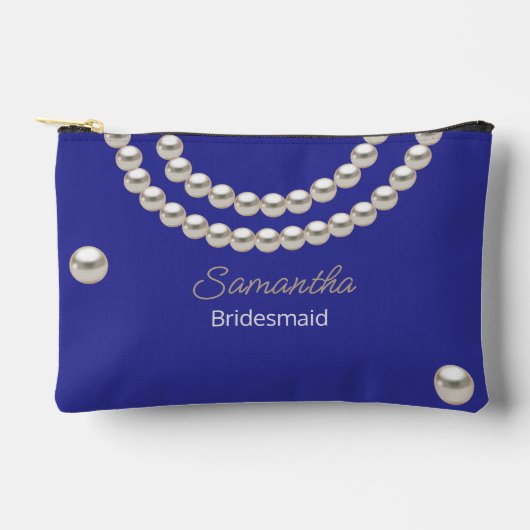 Pochette À Accessoires Collier Pearl bleu électrique (Recto)