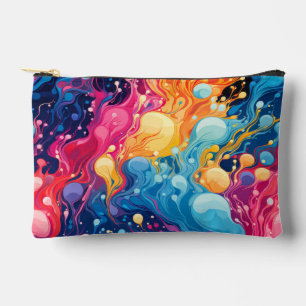 Pochette À Accessoires Coloré Abstrait Wavy Motif