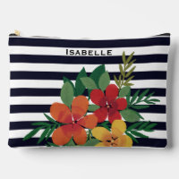 Coloré Floral Noir Blanc rayé Personnalisé