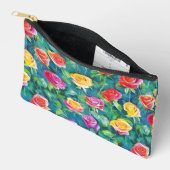 Pochette À Accessoires Colorful rose garden watercolor pattern (Ouvrir)