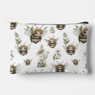 Pochette À Accessoires Conception d'abeille à l'aquarelle mignonne Abei