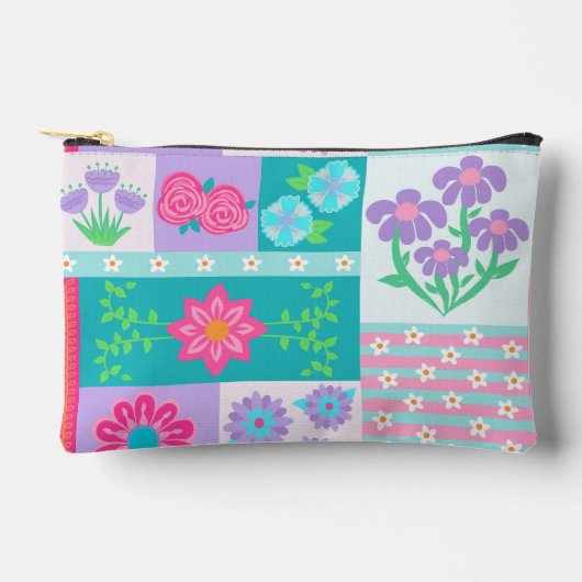 Pochette À Accessoires Conception de fleurs vibrantes en fleurs (Recto)