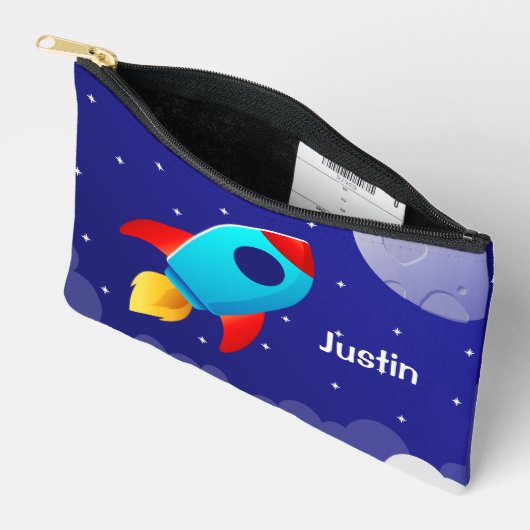 Pochette À Accessoires Conception de fusée d'aventure spatiale (Ouvrir)