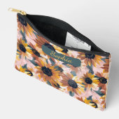 Pochette À Accessoires Conception de l'aquarelle de tournesol (Ouvrir)