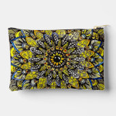 Pochette À Accessoires Conception de mandala dessinée à la main jaune ver (Verso)