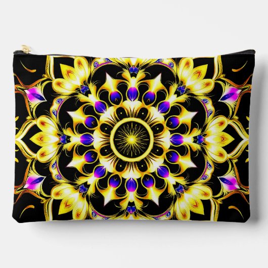 Pochette À Accessoires Conception de mandala orné vibrant (Recto)