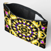 Pochette À Accessoires Conception de mandala orné vibrant (Ouvrir)