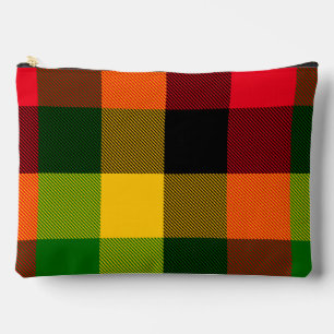 Pochette À Accessoires Conception de motif à carreaux de couleurs africai