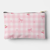 Pochette À Accessoires Conception de nom de script à nœud cerise en vichy (Verso)