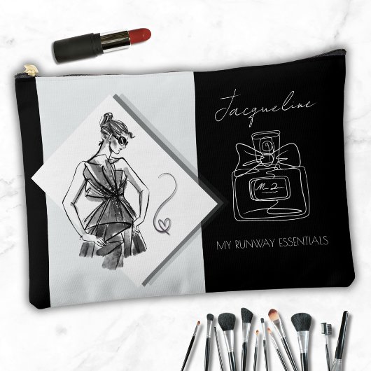 Pochette À Accessoires Conception de parfum monochrome élégante