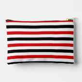 Pochette À Accessoires Conception de rayures rouges noires et blanches (Verso)