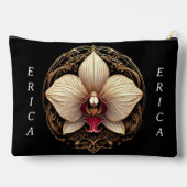 Pochette À Accessoires Conception élégante d'orchidée dorée (Verso)