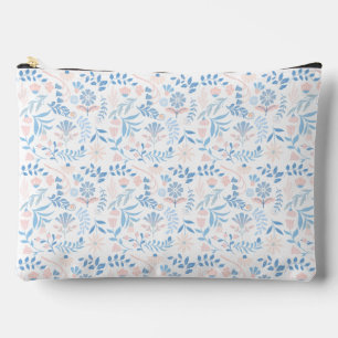 Pochette À Accessoires Conception florale boho impression bloc bleu rose