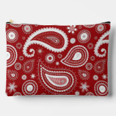 Pochette À Accessoires Contrasting White Paisley Print Cosmetic Bag (Recto)
