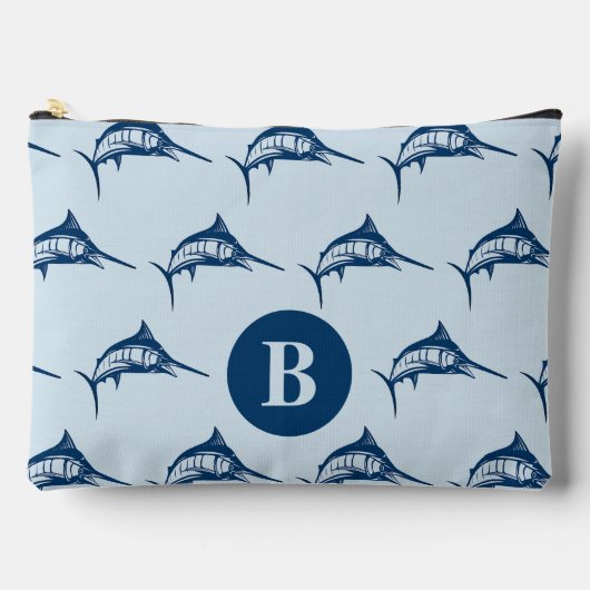 Pochette À Accessoires Cool Blue Swordfish Motif Monogramme (Recto)