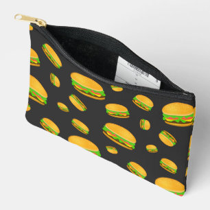 Pochette À Accessoires Cool et amusant hamburger motif gris foncé