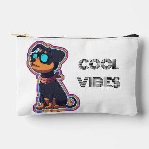 Pochette À Accessoires Cool froid coloré chien vibrant dans les lunettes