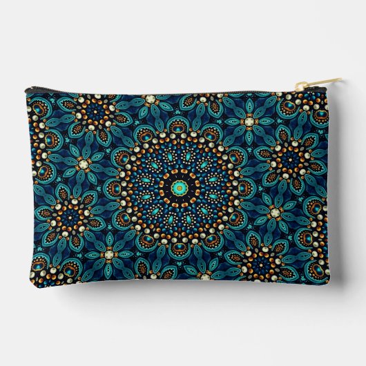 Pochette À Accessoires Cool Moderne tendance Turquoise Dot Art Design (Verso)