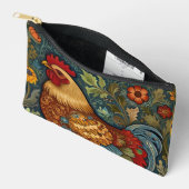 Pochette À Accessoires Coq rétro chic poulet de campagne (Ouvrir)