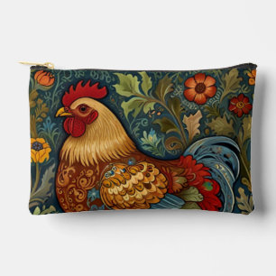 Pochette À Accessoires Coq rétro chic poulet de campagne