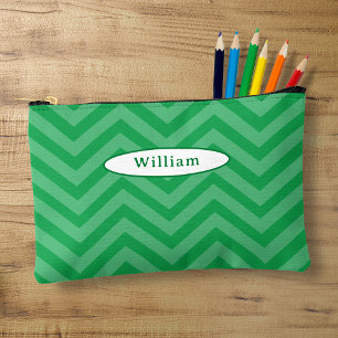 Pochette À Accessoires Coque de crayon Motif Fun Green Chevron