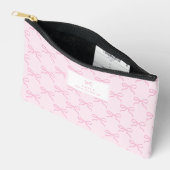 Pochette À Accessoires coquette, arc rose (Ouvrir)