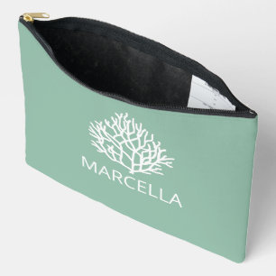 Pochette À Accessoires Corail Reef Nom personnalisé Summer Beach