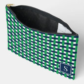 Pochette À Accessoires Corbeille Préparatoire – Monogramme Navy et Vert (Ouvrir)