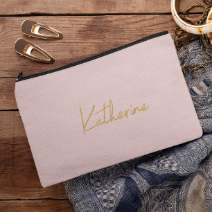 Pochette À Accessoires Cosmétique rose et or moderne