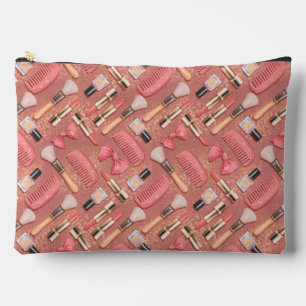 Pochette À Accessoires Cosmétiques Rose Motif Paillettes