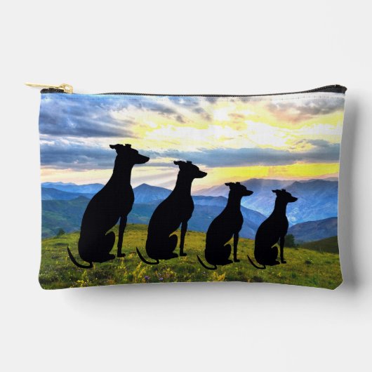 Pochette À Accessoires Coucher de soleil avec Greyhound (Recto)