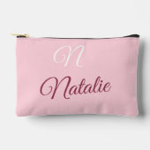 Pochette À Accessoires Couleur rose pastel monogrammée (Recto)