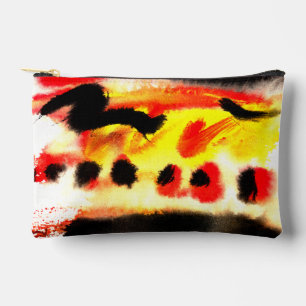 Pochette À Accessoires Couleurs Abstraites de couleur rouge rouge jaune