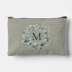 Pochette À Accessoires Couronne de feuillage de eucalyptus vert vintage c