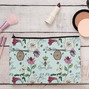 Pochette À Accessoires Couronne Turquoise Queen Bee & Gold