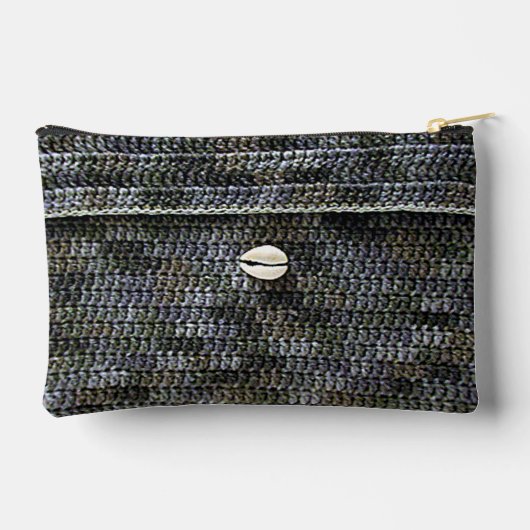 Pochette À Accessoires Cowrie Shell Grey Texture Artiste Crochet Imprimer (Verso)