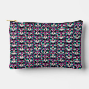 Pochette À Accessoires Crâne à sucre de chats coloré