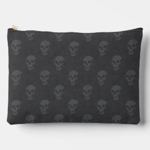 Pochette À Accessoires Crâne anatomique grungy À petits pois tonal gris