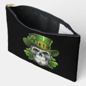 Pochette À Accessoires Crâne de sucre Saint-Patrick Trèfle (Ouvrir)