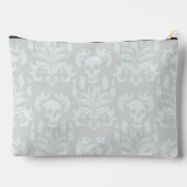 Pochette À Accessoires Crâne flamme Damas en blanc classique sur blanc (Verso)