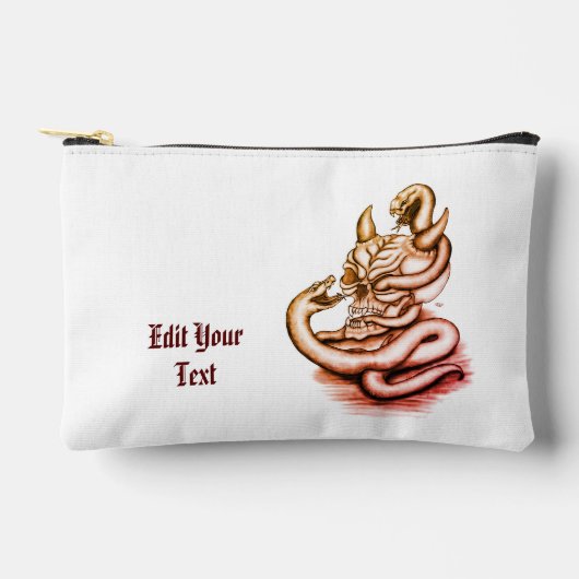 Pochette À Accessoires Crâne - Tête diabolique avec serpent (Recto)