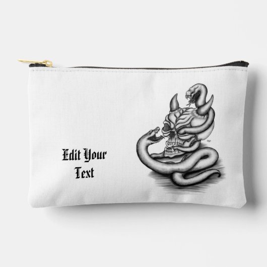 Pochette À Accessoires Crâne - Tête diabolique avec serpent (Recto)
